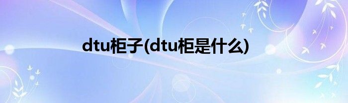 dtu柜子(dtu柜是什么)