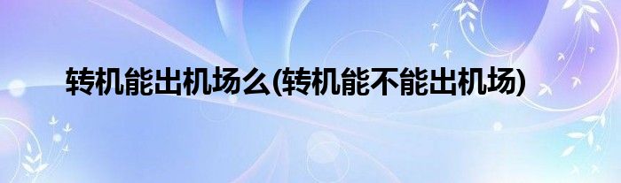 转机能出机场么(转机能不能出机场)