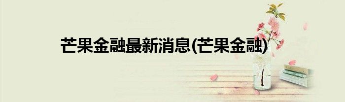芒果金融最新消息(芒果金融)