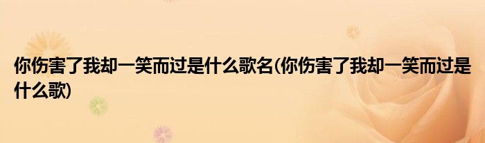 你伤害了我却一笑而过是什么歌名(你伤害了我却一笑而过是什么歌)