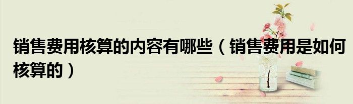 销售费用核算的内容有哪些（销售费用是如何核算的）