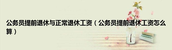 公务员提前退休与正常退休工资（公务员提前退休工资怎么算）