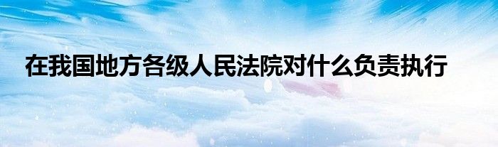 在我国地方各级人民法院对什么负责执行