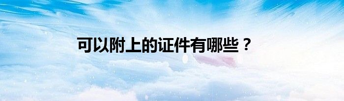 可以附上的证件有哪些？