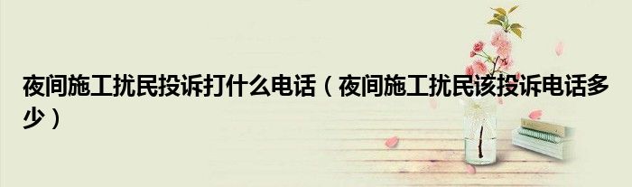 夜间施工扰民投诉打什么电话（夜间施工扰民该投诉电话多少）