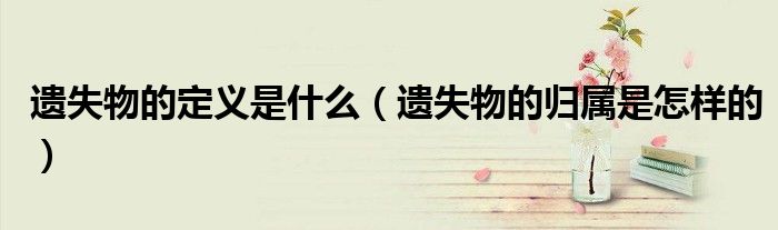 遗失物的定义是什么（遗失物的归属是怎样的）