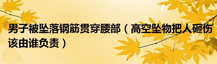 男子被坠落钢筋贯穿腰部（高空坠物把人砸伤该由谁负责）