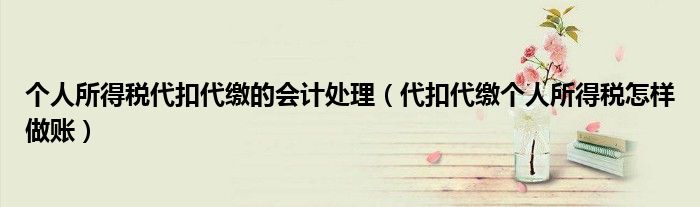 个人所得税代扣代缴的会计处理（代扣代缴个人所得税怎样做账）