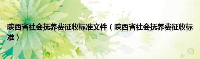 陕西省社会抚养费征收标准文件（陕西省社会抚养费征收标准）