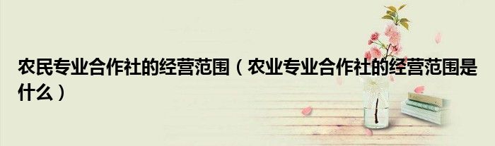 农民专业合作社的经营范围（农业专业合作社的经营范围是什么）