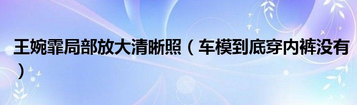 王婉霏局部放大清晰照（车模到底穿内裤没有）