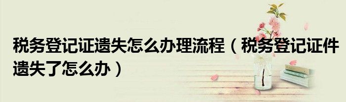税务登记证遗失怎么办理流程（税务登记证件遗失了怎么办）