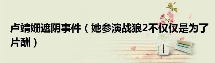 卢靖姗遮阴事件（她参演战狼2不仅仅是为了片酬）