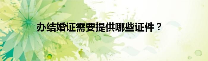 办结婚证需要提供哪些证件？