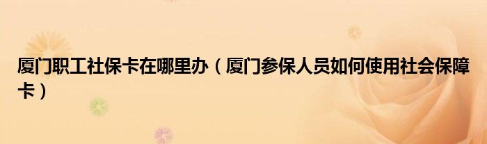 厦门职工社保卡在哪里办（厦门参保人员如何使用社会保障卡）