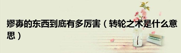 嫪毐的东西到底有多厉害（转轮之术是什么意思）