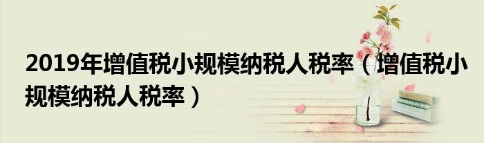 2019年增值税小规模纳税人税率（增值税小规模纳税人税率）