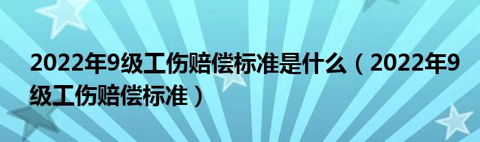 2022年9级工伤赔偿标准是什么（2022年9级工伤赔偿标准）