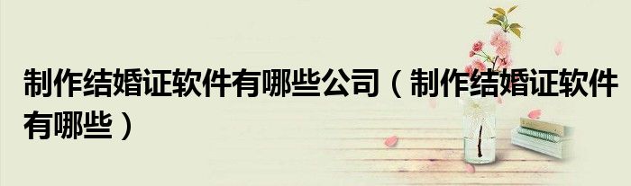 制作结婚证软件有哪些公司（制作结婚证软件有哪些）