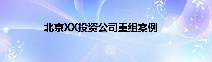 北京XX投资公司重组案例