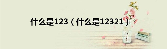 什么是123（什么是12321）
