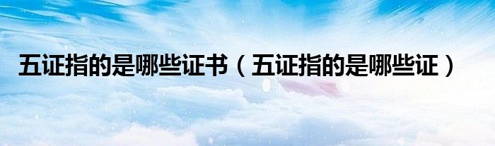 五证指的是哪些证书（五证指的是哪些证）