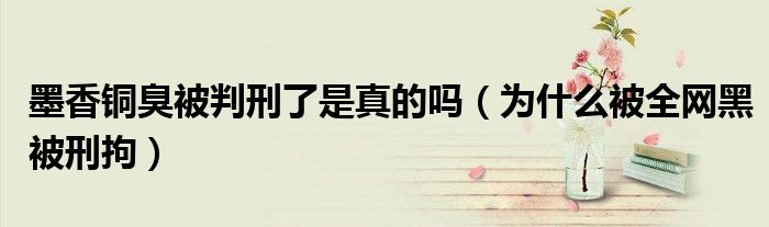 墨香铜臭被判刑了是真的吗（为什么被全网黑被刑拘）
