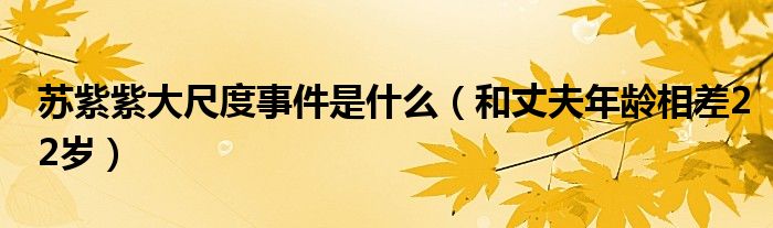 苏紫紫大尺度事件是什么（和丈夫年龄相差22岁）