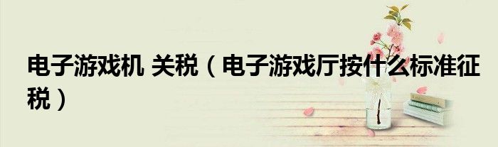 电子游戏机 关税（电子游戏厅按什么标准征税）