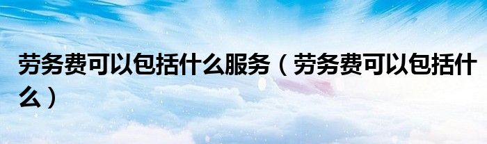 劳务费可以包括什么服务（劳务费可以包括什么）