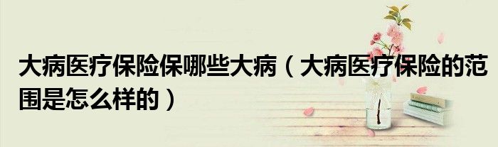 大病医疗保险保哪些大病（大病医疗保险的范围是怎么样的）