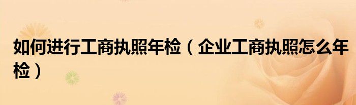 如何进行工商执照年检（企业工商执照怎么年检）