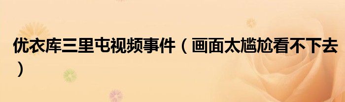 优衣库三里屯视频事件（画面太尴尬看不下去）
