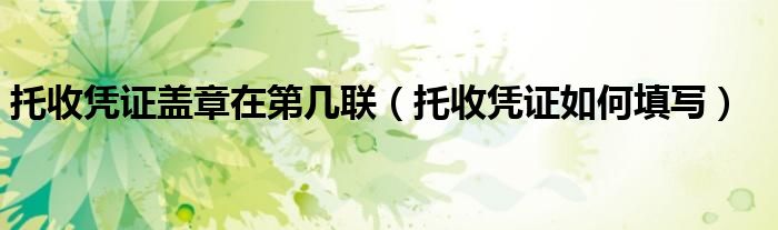 托收凭证盖章在第几联（托收凭证如何填写）