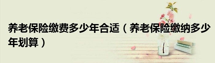养老保险缴费多少年合适（养老保险缴纳多少年划算）