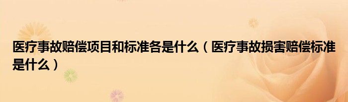 医疗事故赔偿项目和标准各是什么（医疗事故损害赔偿标准是什么）