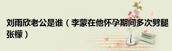 刘雨欣老公是谁（李蒙在他怀孕期间多次劈腿张檬）