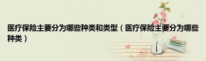 医疗保险主要分为哪些种类和类型（医疗保险主要分为哪些种类）