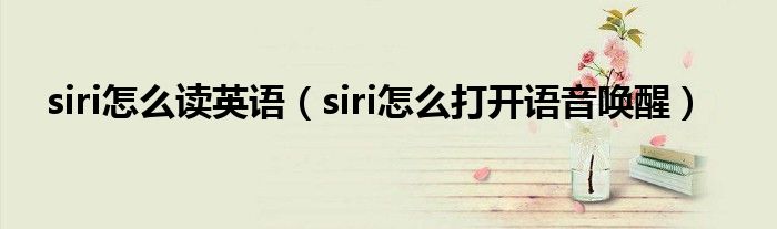 siri怎么读英语（siri怎么打开语音唤醒）