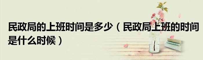 民政局的上班时间是多少（民政局上班的时间是什么时候）