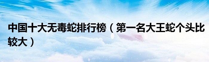 中国十大无毒蛇排行榜（第一名大王蛇个头比较大）