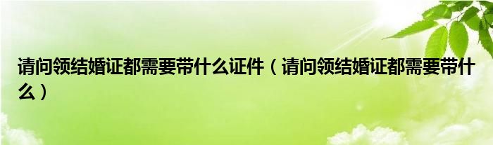 请问领结婚证都需要带什么证件（请问领结婚证都需要带什么）