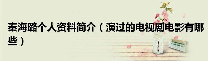 秦海璐个人资料简介（演过的电视剧电影有哪些）