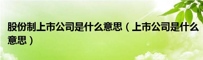 股份制上市公司是什么意思（上市公司是什么意思）