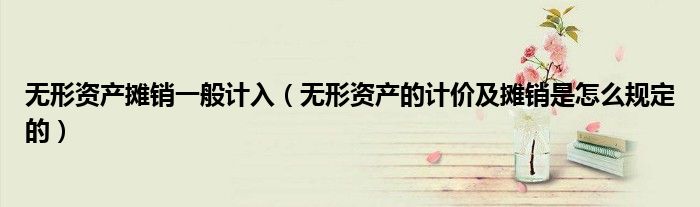 无形资产摊销一般计入（无形资产的计价及摊销是怎么规定的）