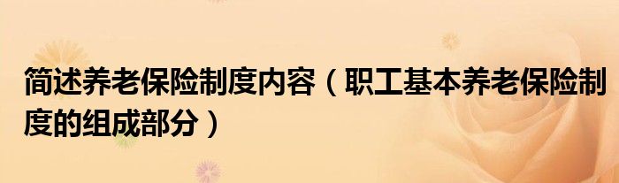 简述养老保险制度内容（职工基本养老保险制度的组成部分）