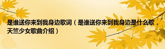 是谁送你来到我身边歌词（是谁送你来到我身边是什么歌，天竺少女歌曲介绍）