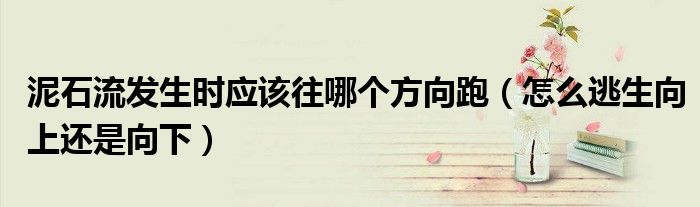 泥石流发生时应该往哪个方向跑（怎么逃生向上还是向下）