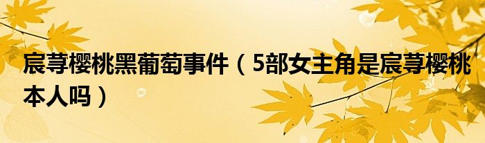 宸荨樱桃黑葡萄事件（5部女主角是宸荨樱桃本人吗）
