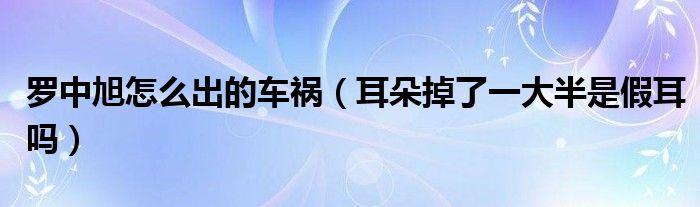 罗中旭怎么出的车祸（耳朵掉了一大半是假耳吗）